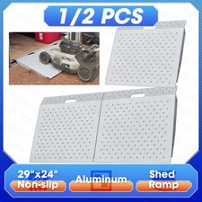 29"x24" Shed Ramp Anti-Slip Punch Plate Ramp for ATV Motorcycles Garages & Barns