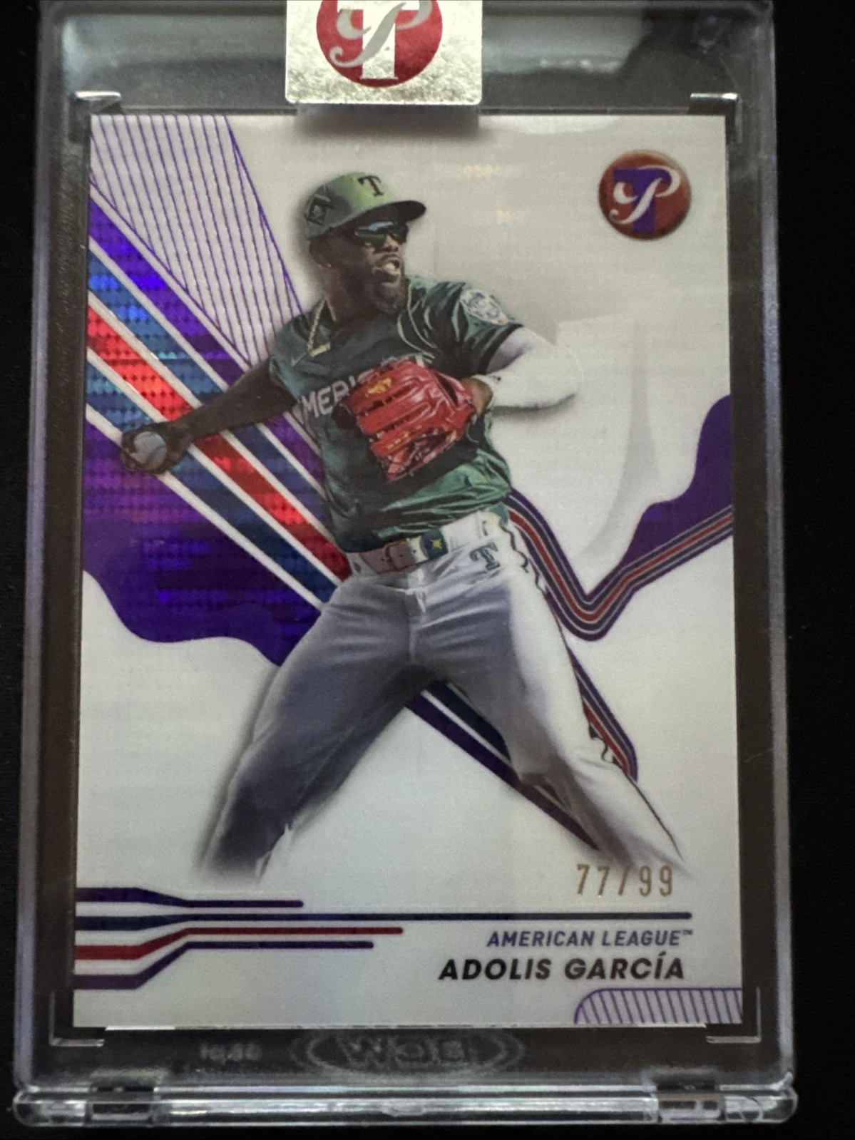Adolis Garcia 2024 Topps Pristine All-Star Game Purple Refractor /99 #267