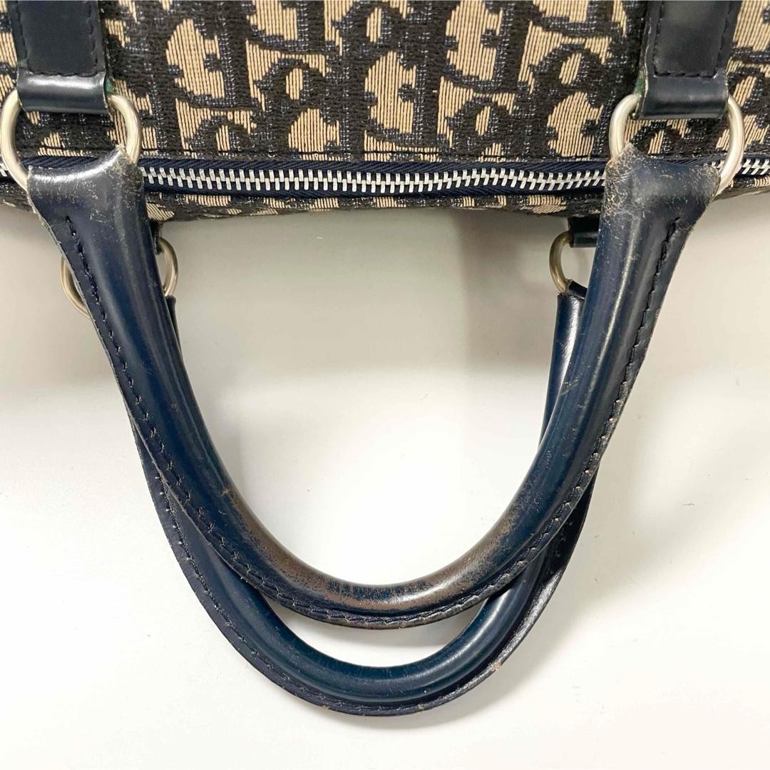 Christian Dior Boston Bag Canvas Navy Trotter Logo Women's From Japan Authentic thumbnail 4