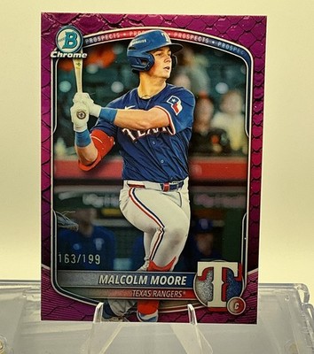 2025 Bowman Draft - Chrome Malcolm Moore #BDC-191 Fuchsia Reptilian Refractor...