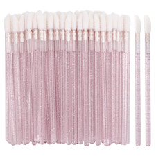 100 Disposable Lip Brushes, Lipstick Applicator, Lip Gloss Wands Pink