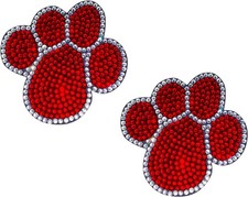 2 PCS Bling Car Decals, Crystal Decoration Sticker, Rhinestone Dog Paw Print Sti