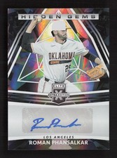 2022 Panini Elite Extra #HG-RP Roman Phansalkar Hidden Gems Signatures Black