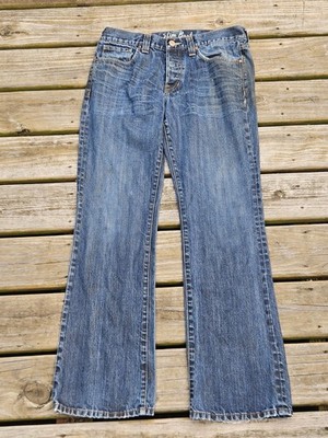 VTG Y2K Fossil Jeans Mens 32x32 Light Hammer Wash Button Fly Denim Slim Boot