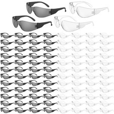 WFEANG 100 Pack Safety Glasses With ANSI Z87.1 50 Pack Clear 50 Pack Grey  ...