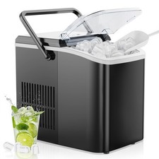 Ice Maker Machine with Handle,26lbs in 24Hrs,9 Ice Cubes in 6 Mins,Auto-Clean...