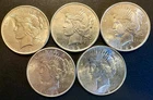 5 Coin Lot of 1922-P CH-GEM BU PEACE SILVER DOLLAR from Original Roll.