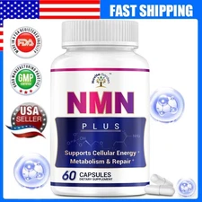 NMN & Resveratrol Energy Booster NAD Level Anti Aging Supplement 60 Caps