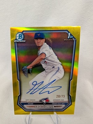2026 Bowman Chrome Gage Stanifer #CPA-GS 1st Yellow Refractor Auto /75