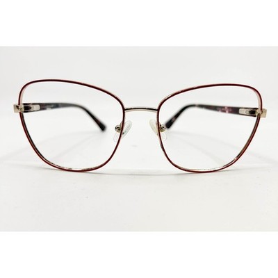 Guess Eyeglasses Womens Red Silver Tone Cat Eye GU2815 069 55-16-140