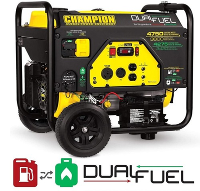 #ad #ad Champion 100297 Dual Fuel Portable Generator with Electric Start New $500.00