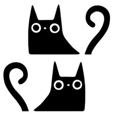 2PCS Peeking Cat Car Mirror Sticker Decals, Cute Vinyl Rearview Mirror Decal,...