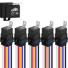 5-Pin Waterproof Relay Kit 40/30 AMP 12V Relay Switch with Harness Heavy Duty 12