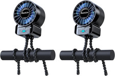 2 Pack Multifunctional Portable Stroller Fan 4 Speed 6600Rpm High Speed Usb Rech