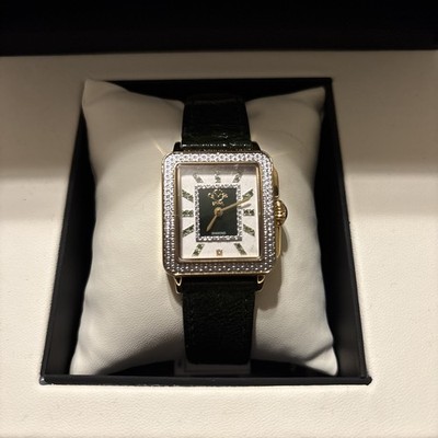Gv2 By Gevril Women's 12335 Padova Diamonds Green MOP Dial Green Leather Watch