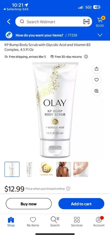 Olay KP Bump Body Scrub with Glycolic Acid and Vitamin B3 Complex, 4.5 Fl Oz - Image 3 of 3