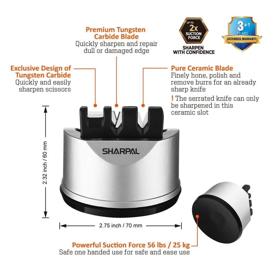 Kitchen Knife Scissors Sharpener Sharpening Tool for Straight & Serrated Knives - Image 2 of 4