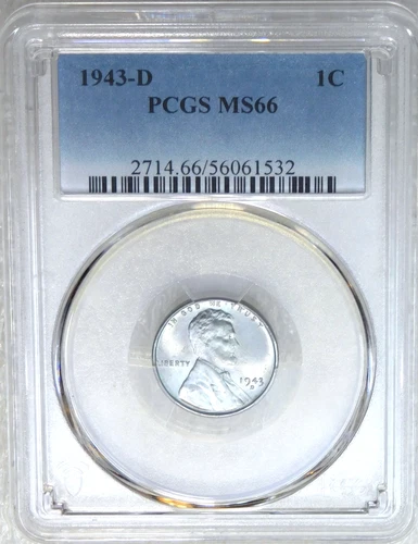 1943-D Lincoln Steel Cent PCGS MS66 Frosty Just Graded New Holder #J133Z