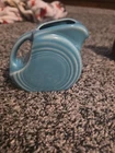 Vintage Fiesta Mini Disc Pitcher Turquoise Fiesta Ware Small Creamer Syrup