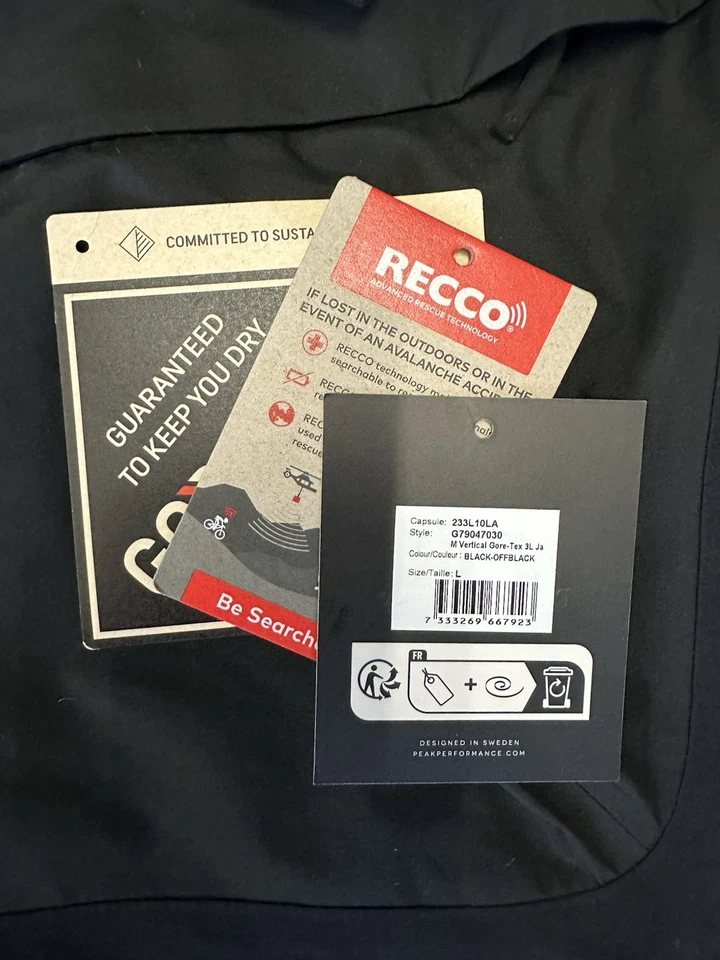 PEAK PERFORMANCE Vertical Jacket Gtx 3L, Gr. L, schwarz, TOP!!! - Bild 2 von 4