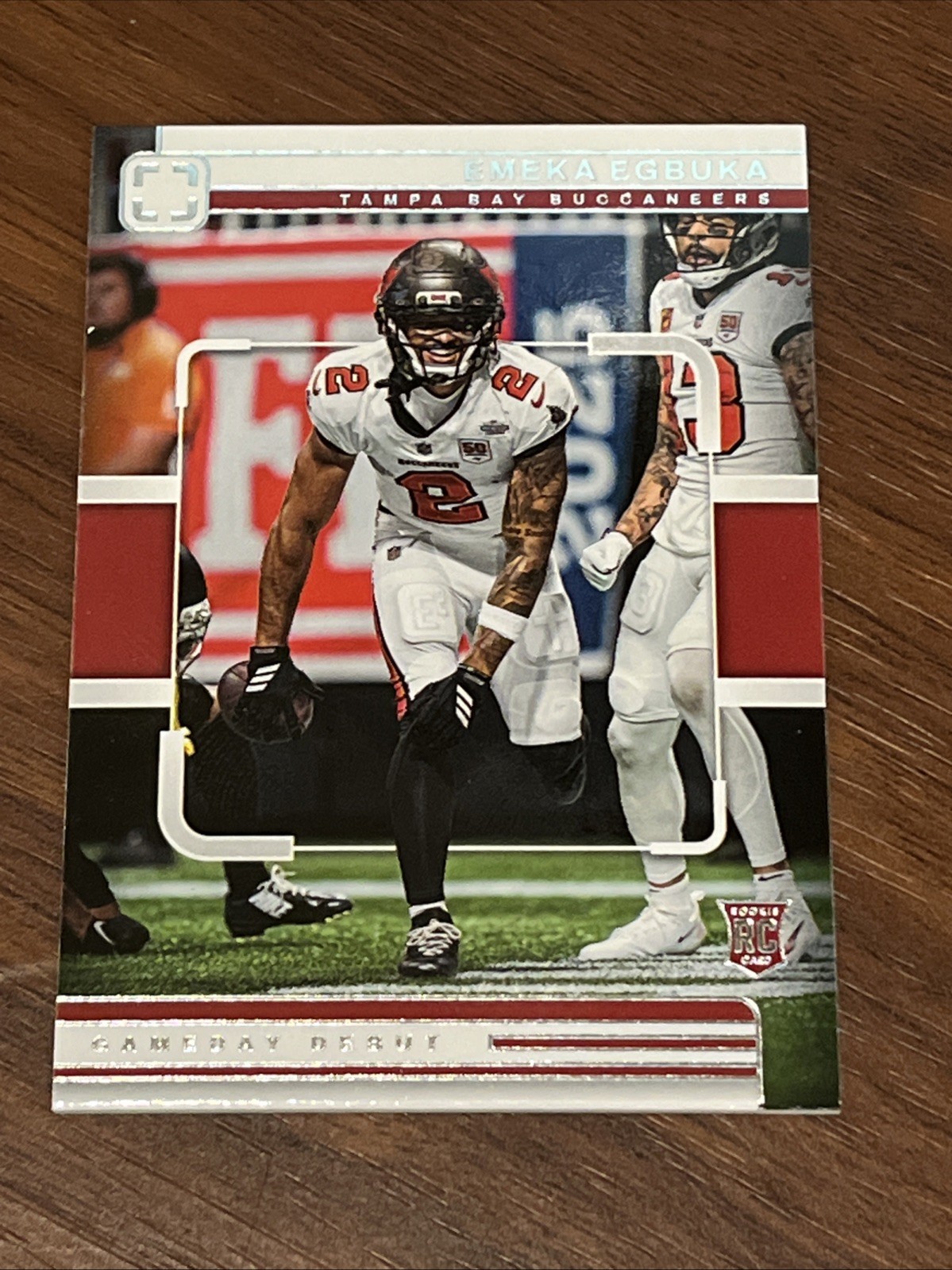 2025 Panini Photogenic Emeka Egbuka RC #2 Gameday Debut Tampa Bay Buccaneers