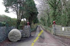 Photo A3 Bale of Hay Corntown/SS9177 Bale of hay at entrance to Greenwo c2016