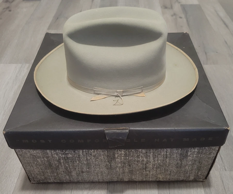 Vintage Resistol Silverbelly Cowboy Hat Size 7 - with Box 1960s San Antonio - Image 4 of 4