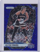 2024 Panini Prizm WNBA #70 Aaliyah Edwards Blue Velocity Prizms