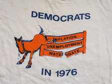 Vintage Political Tshirt single stitch Watergate 1976 Democrat Liberal USA vote
