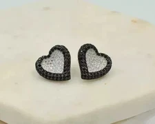 2 Ct Round Cut Simulated Diamond Cluster Stud Earrings In 14k White Gold Plated