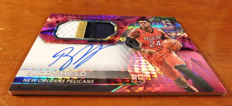 2016-17 Panini Spectra BUDDY HIELD SP/49 Pink Prizm RPA autógrafo cartão de novato - Imagem 2 de 4