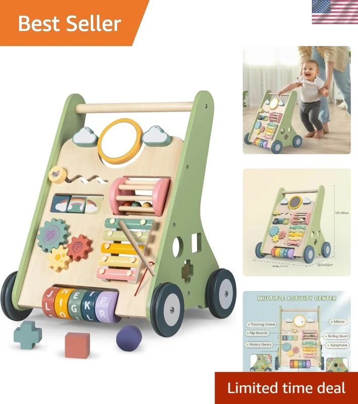 Wooden Montessori Push Walker for Toddlers