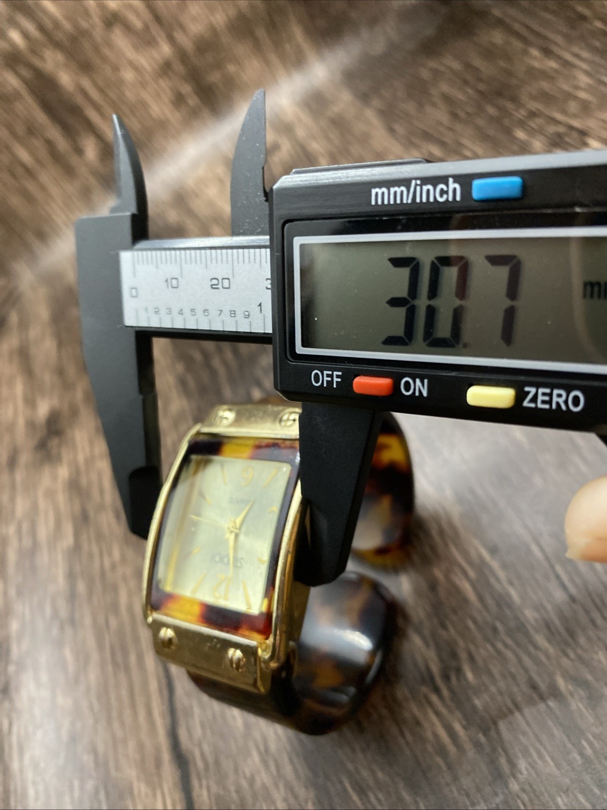 Studio TIME Watch Rectangular Face Gold Toned Sty… - image 7