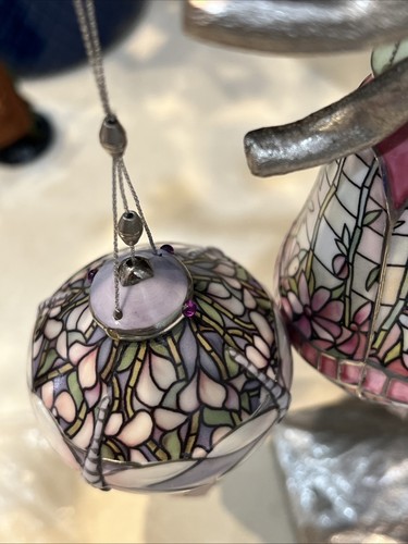Set of 2 Bradford Editions The Era of Louis Tiffany Heirloom Porcelain Ornaments - Picture 11 of 13