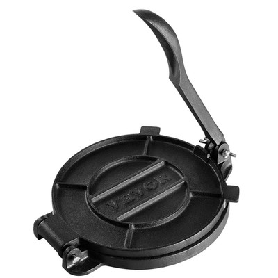 VEVOR 10'' Cast Iron Tortilla Press, Roti Maker w/ 100 Parchment Papers, HES250