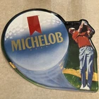 Michelob Beer Golfer Metal Sign Rare Vintage 1990 Style Bar Garage Advertising