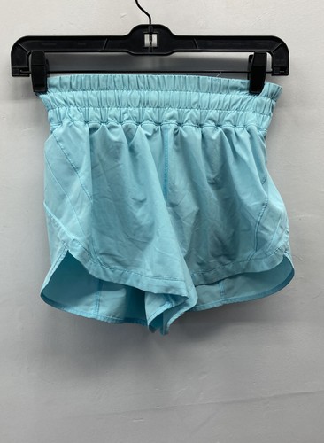 Lululemon Women's Cyan Blue Tracker Short V 4" Running Athletic Shorts Sz 4