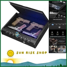 Versatile Gun Safe for Home & Car - Large Biometric Safe with Emergency Supply