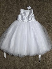 David's Bridal White Flower Girl Dress Size 10, Tulle, Formal, Special Occasion