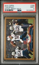 2013 TOPPS WHITE JERSEY-GOLD #100 TOM BRADY 1566/2013 PSA 9