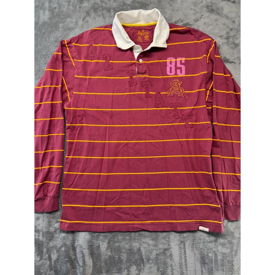 Red Jacket Arizona State Sun Devils Rugby Shirt Striped Long Sleeve Size L - Image 2 of 4