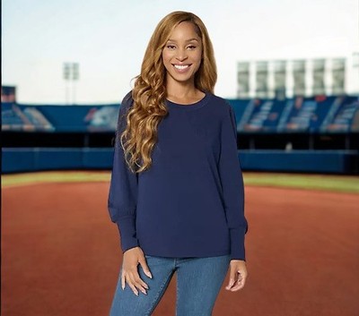 Studio Park x Amy Stran Puff Sleeve Baseball Tee Size XXS