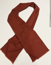 Vintage Ray Strauss Red Polyester Fashion Scarf 66"x8" Fringe Made in USA