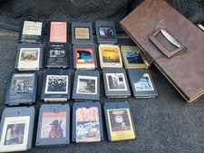 Vintage 8 Track Tapes Lot Of 18 Untested 1970s  1980s W/ Case