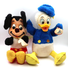 Vintage Mickey Mouse  Donald Duck Plush 1960's Disney California Stuffed Toys