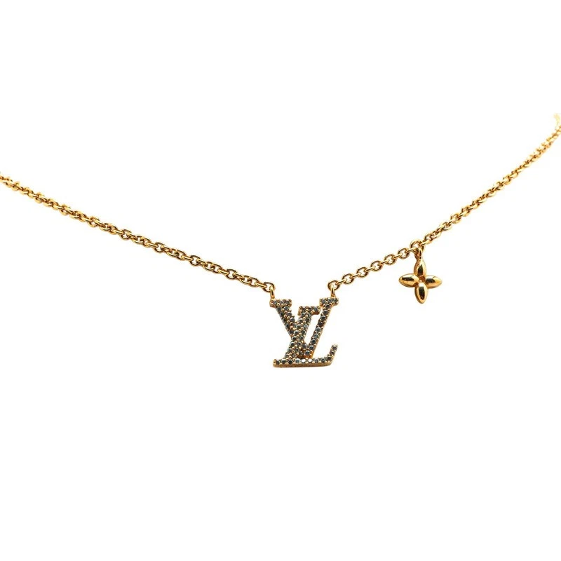 LOUIS VUITTON（LV） LOUIS VUITTON Collier Lv Collana Iconica con Strass M00596 Placcato Oro Donna