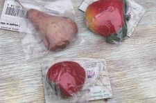 Mangelsons Wood Apple Strawberry Pear Craft Fruits, NIP Lot of 3 NEW FREE SHIP