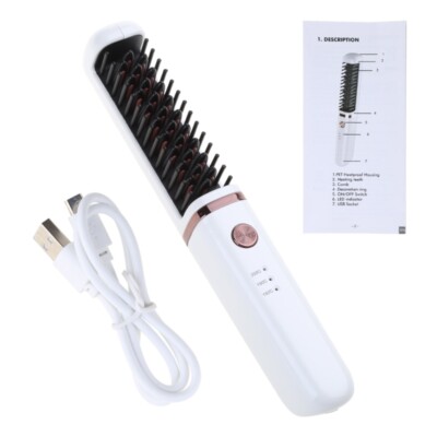 Cordless Straight Hair Brush Hair Brush Comb Salon Negative Ionic Straightener