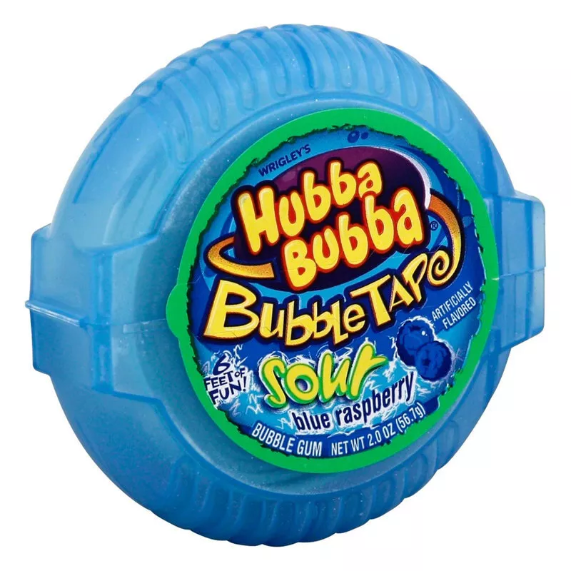 Hubba Bubba Bubble Tape Sour Blue Raspberry Gum - 6 ct.