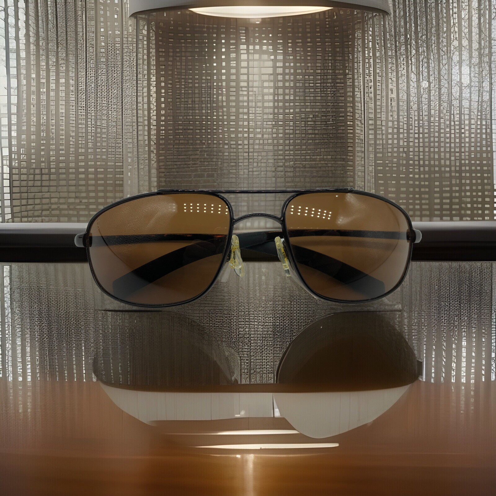 Serengeti Pergusa 6956 Brown Aviator Metal Men Sunglasses Italy